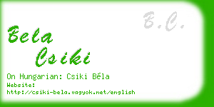 bela csiki business card